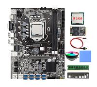 Jojomino B75 8 Scheda Mining Scheda Madre+I3 2120 CPU+Fan+Thermal Pad+8G DDR3 RAM+128G SSD+ Interruttore+Baffle 8USB3.0 LGA1155 MSATA