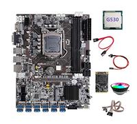 Jojomino B75 BTC Minatore Scheda Madre 12XUSB+G530 CPU+MSATA SSD 64G+ Interruttore+ SATA+ Interruttore con Luce+RGB Ventola di Raffreddamento