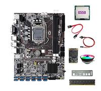 Jojomino B75 ETH Mining Scheda Madre 12XPCIE a USB+G550 CPU+DDR3 8 GB RAM+128G SSD+Ventilatore RGB+ SATA+Interruttore +Baffle