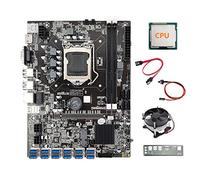 Jojomino B75 ETH Mining Scheda Madre+CPU+Baffle+ SATA+ Interruttore+Ventilatore Nero 12XPCIE a USB3.0 B75 BTC Scheda Madre