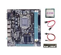 Jojomino H61 Scheda Madre+I3 2100 CPU+SATA +Interruttore +Baffle LGA1155 M.2 NVME DDR3 per Ufficio per PUBG CF Scheda Madre