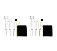 Jojomino Set di 2 forchette da accordatura (128 Hz, 256 Hz, 512 Hz), con riflesso, per chakra/guarigione/terapia del suono