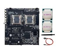 Jojomino X99 Dual-Socket Scheda Madre LGA2011-3 Dual CPU Supporto DDR4 Memoria con 2XE5-2609 V3 CPU+ Interruttore+Kit di parti di grasso termico
