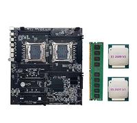 Jojomino X99 Dual-Socket Scheda Madre LGA2011-3 Supporto RECC DDR4 Memoria Nero con 2XE5 2609 V3 CPU+DDR4 4GB 2133Mhz RAM