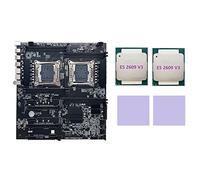 Jojomino X99 - Scheda madre a doppia presa LGA2011-3 Dual CPU Support RECC DDR4 con CPU 2XE5 2609 V3+2XThermal Pad PCB nero + metallo 33 x 31 cm