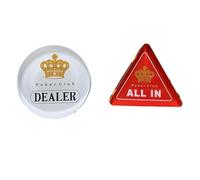 Jojomis Crystal Dealer e pulsante all-in per Texas Hold'em Poker, marcatore trasparente e chip all-in, accessori da tavolo da poker in acrilico resistente (dealer+pulsante tutto in uno)
