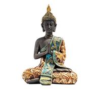 jojomis Statua decorativa thailandese di Buddha in meditazione, multicolore, 14 x 9 x 20 cm