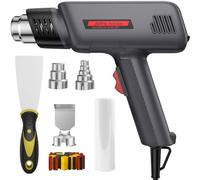 JOJOrec Pistola Termica, Pistola ad Aria Calda 2000W, 2 Temperatura 400ºC / 600ºC, con Protezione da Sovraccarico, Nuclei di Riscaldamento in ceramica, con 6 Accessori Per Sverniciare, Riscaldare