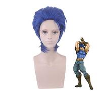 JOJO's Bizarre Adventure Jonathan Joestar parrucca corta blu costume cosplay resistente al calore capelli sintetici JOJO uomo donna parrucche