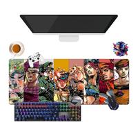 JoJo's Bizarre Adventure - Tappetino per mouse impermeabile extra large | base in gomma antiscivolo per PC, portatile, e-Sport (4, 31.5" × 11.8" × 0.12")