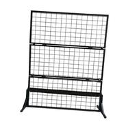 JOJTETTY Pannello a parete della griglia supporto per il display, rastrelliere al dettaglio, portapattonate per negozi a griglia in metallo nero rack con ruote per spettacoli artigianali