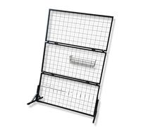 JOJTETTY Pannello a parete della griglia supporto per il display, rastrelliere al dettaglio, portapattonate per negozi a griglia in metallo nero rack con ruote per spettacoli artigianali
