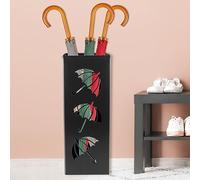 Jokapy Portaombrelli Design Moderno Portaombrelli in Metallo Impermeabile e Antiruggine Porta Ombrelli per Esterno/Interno Design per Casa Ufficio Corridoio Ingresso 42x16x16 cm(Nero)