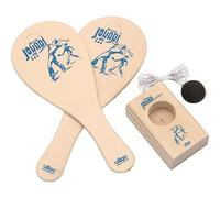 Jokari Classico in Faggio Massello con Sacca Beige Modello Bambini 3+ | Pallina elastica inclusa | borsa da trasporto pratica e sottile | legno nobile e resistente | attività all'aperto conviviale