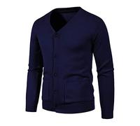 JokeLomple Cardigan da Uomo - con Scollo a V a Maniche Lunghe Morbido e Confortevole Giacca Leggera Mezza Stagione in Lana Cachemire Invernale Outwear Tops