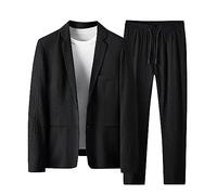 JokeLomple Completo Sartoriale da Uomo - Giacca e Pantaloni Abiti Cerimonia Uomo con Bottoni Classici ed Eleganti Taglie Forti Classica Blazer Vintage per Formale Business Evening