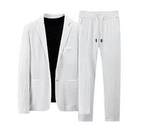 JokeLomple Completo Sartoriale da Uomo - Giacca e Pantaloni Abiti Cerimonia Uomo con Bottoni Classici ed Eleganti Taglie Forti Classica Blazer Vintage per Formale Business Evening