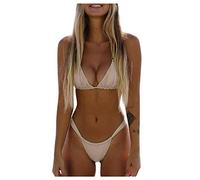 JokeLomple Costume Bagno Donna Due Pezzi - Bikini Donna con Schiena Scopert Due Pezzi Bikini Set Costume Donna Due Pezzi Costume Bagno Sexy Donna Tinta Unita Bikini Swimwear Spiaggia