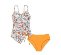 JokeLomple Costume da Bagno Due Pezzi per Ragazze Adolescenti con Canotta Floreale e Coulisse Laterale, Adatto per Bambini dai 7 ai 16 Anni