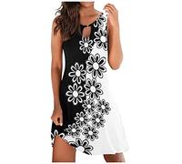 JokeLomple Donne Estate Casuale Sexy Senza Maniche Stampa Floreale Sundress Loose Beach Mini Dress Pagamento alla Consegna Abbigliamento Abiti