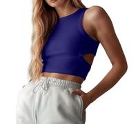 JokeLomple Eleganti Canotte da Donna, perfette per Tutti i Giorni e per l'Abbigliamento Casual, Senza Maniche, con Design Traforato, perfette per L'Estate con Jeans e Pantaloni Sportivi.