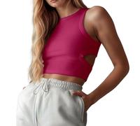 JokeLomple Eleganti Canotte da Donna, perfette per Tutti i Giorni e per l'Abbigliamento Casual, Senza Maniche, con Design Traforato, perfette per L'Estate con Jeans e Pantaloni Sportivi.