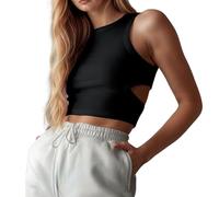 JokeLomple Eleganti Canotte da Donna, perfette per Tutti i Giorni e per l'Abbigliamento Casual, Senza Maniche, con Design Traforato, perfette per L'Estate con Jeans e Pantaloni Sportivi.