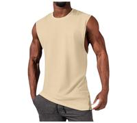JokeLomple Estivo Smanicato Uomo Leggero - Spalla Larga Canottiere Traspirante Canotta con Scollo Rotondo Casual Rapida Asciugatura Canotte Atletiche da Uomo Tagliata in Cotone Gilet Lavoro Uomo