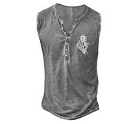 JokeLomple Estivo Smanicato Uomo Leggero - Spalla Larga Senza Maniche Canotte Compressione da Uomo Maglietta Slim Fit Traspirante e Antiodore Tagliata in Cotone Gilet Lavoro Uomo