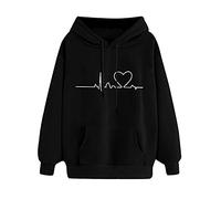 JokeLomple Felpa con Cappuccio da Donna - Maniche Lunghe Casual Comoda Pullover Oversize Sweatshirt Aesthetic Top Tinta Unita Hoodies per Uomo Donna Ragazza Ragazzo