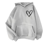 JokeLomple Felpa con Cappuccio da Donna - Maniche Lunghe Casual Comoda Pullover Oversize Sweatshirt Aesthetic Top Tinta Unita Hoodies per Uomo Donna Ragazza Ragazzo