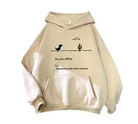 JokeLomple Felpa con Cappuccio da Donna - Maniche Lunghe Casual Comoda Pullover Oversize Sweatshirt Aesthetic Top Tinta Unita Hoodies per Uomo Donna Ragazza Ragazzo