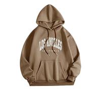 JokeLomple Felpa con Cappuccio da Donna - Maniche Lunghe Hoodies Y2K Girls Felpa Personalizzata Donna Vestito in Felpa Donna Fashion Trend Felpa con Cappuccio per Ragazze, Z03 Marrone