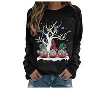 JokeLomple Felpa Donna Natale - Oversize Pullover Maglione Natalizio Famiglia Morbido Elegante Renna Maglie Christmas Sweatshirt Termica Montagna