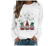 JokeLomple Felpa Donna Natale - Oversize Pullover Maglione Natalizio Famiglia Morbido Elegante Renna Maglie Christmas Sweatshirt Termica Montagna