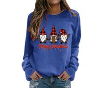 JokeLomple Felpa Donna Natale - Oversize Pullover Natale Maglione Natalizio Famiglia Morbido Elegante Natale Renna Maglie Felpa Christmas Sweatshirt Natalizia Felpa Termica Montagna