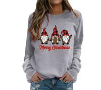 JokeLomple Felpa Donna Natale - Oversize Pullover Natale Maglione Natalizio Famiglia Morbido Elegante Natale Renna Maglie Felpa Christmas Sweatshirt Natalizia Felpa Termica Montagna