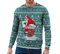 JokeLomple Felpe Natale Girocollo Natalizie - Natalizi Felpe Famiglia Ugly Christmas Sweater 3D Divertente Stampa Funky Felpa con Tasca Xmas Maglione a Collo Alto Personalizzata Idea Regalo