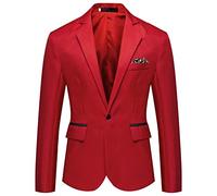 JokeLomple Giacca Blazer Uomo - con Un Bottone Giacca Morbido e Confortevole Tinta Unita Taglie Forti Classica Giacca Vintage Business Blazer Cappotto