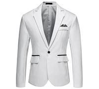 JokeLomple Giacca Blazer Uomo - con Un Bottone Giacca Morbido e Confortevole Tinta Unita Taglie Forti Classica Giacca Vintage Business Blazer Cappotto