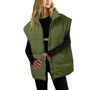 JokeLomple Gilet da Donna Invernale - Lunga Giacca Invernale Giubbotto Smanicato Trapuntato Gilet di Transizione Termica Trapuntato Giubbotto Giubbotto con Zip Donna per Le Mezze Stagioni