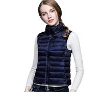 JokeLomple Gilet in Piumino Donna - Mode Leggermente Imbottito Giacca con Tasca e Cerniera Tinta Unita vestibilità Comoda Piumino Smanicato Elegante Leggero Smanicato Gilet Donna Piumino