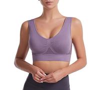 JokeLomple Like Hot Cakes Hollow Sport Sport Traspirante Comodo Reggiseno Sportivo da Donna Senza Fili Reggiseno A Fascia Bianco
