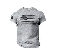 JokeLomple O Collo Corto angosciato Bluse Men's Flag Sleeves T Camicia Stampata La Camicetta di Men (Grey, L) #