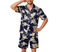 JokeLomple Pigiama Traspirante, Comodo, a Maniche Lunghe con Pantaloni, Ideale per Una Notte di Confortevole per Rilassarsi a casa. (Navy, XXL) #5