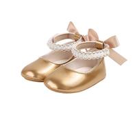 JokeLomple Sandali da bambina con perline e suola morbida, primi passi per autunno, danza e travestimenti eleganti