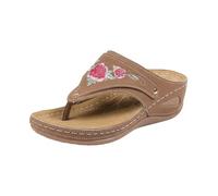 JokeLomple Sandalias de tiras con estampado floral de moda, cómodas y casuales, para playa y verano.
