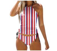 JokeLomple Set da Bagno Diviso da Donna Set da Spiaggia Bikini Diviso Stampato Independent Day (M) #24