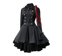 JokeLomple Steampunk Vestito Gotico - Punk Abbigliamento Regina Scura romanticismo Medievale a Maniche Lunghe Halloween Donna Costume Adulto Ideale per Carnevale Costumi Rinascimentale