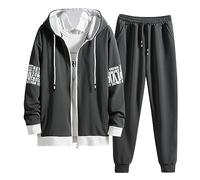 JokeLomple Uomo Invernale Tuta Ginnastica - Bambini e Ragazzi Tuta Jogging Set Completo on Logo Stampato Tuta Uomo e Donna in Cotone e Lino con Tasca a Marsupio Autunnale Confortevole